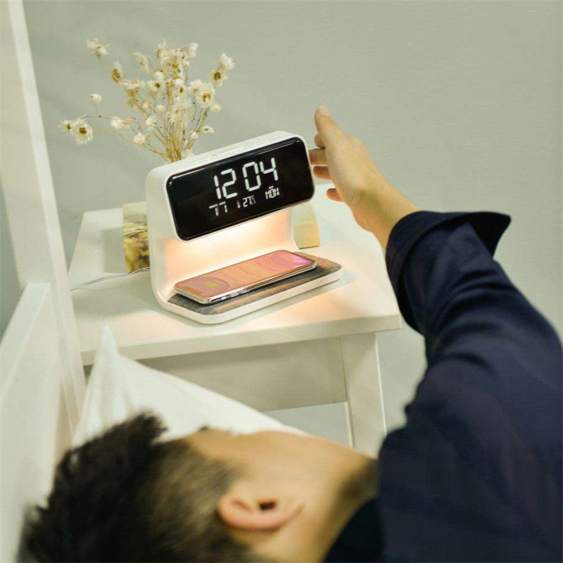 3 In 1  Lamp, Alarm Clock + Wireless Charger
