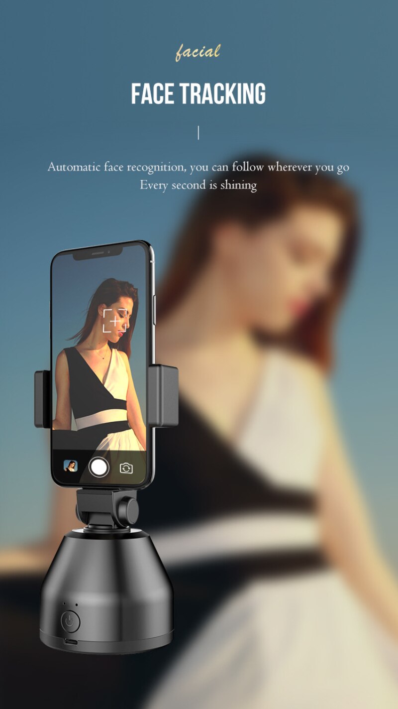 Smart 360°Auto Rotation Face Tracking Phone Holder Kuzcart