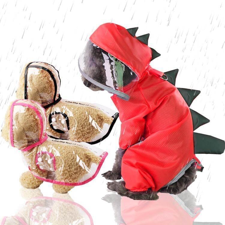Four-legged Dinosaur Raincoat for Dogs - Kuzcart