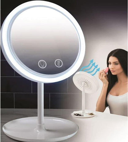Fan LED Light Makeup Mirror - Kuzcart